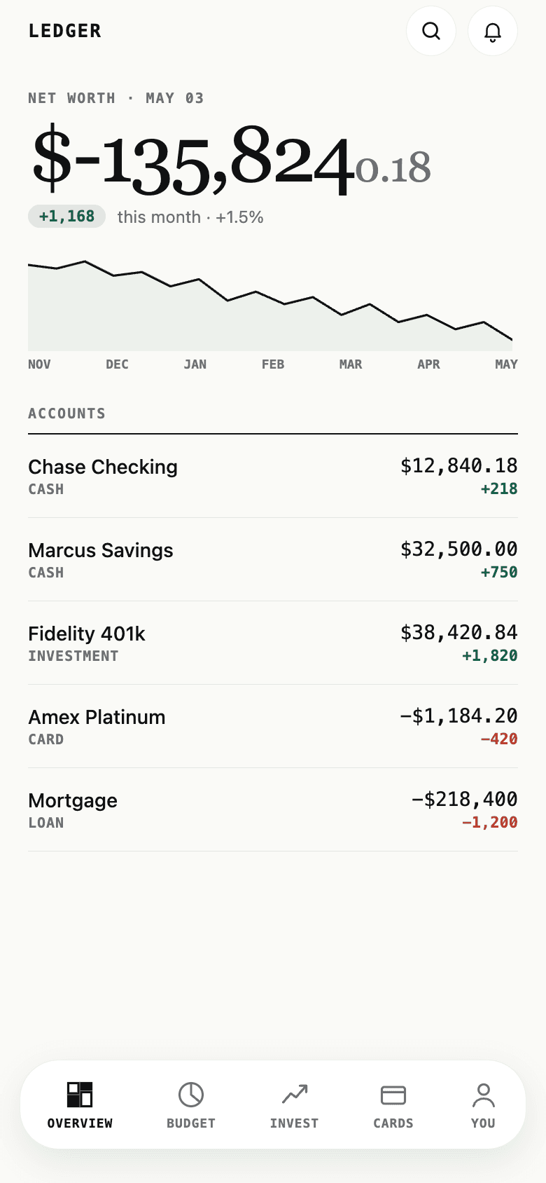 Ledger template preview