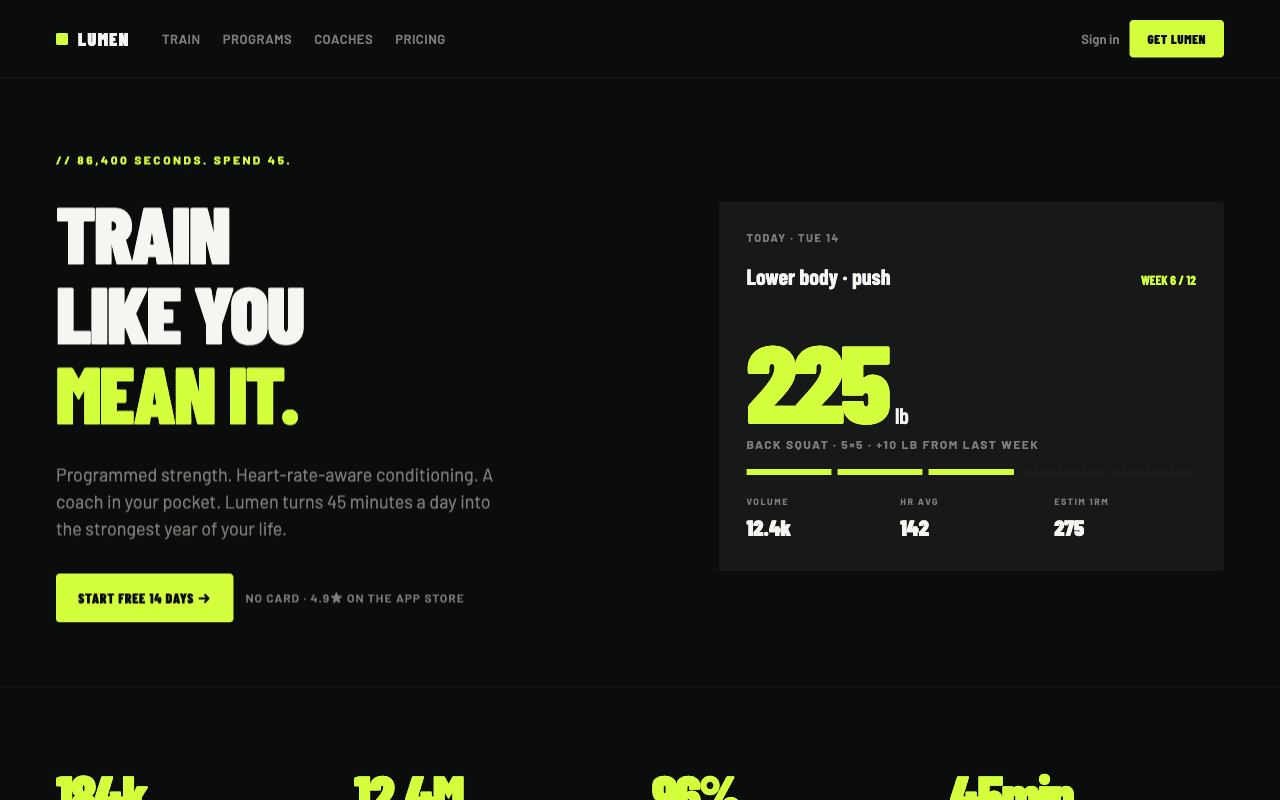 Lumen template screenshot
