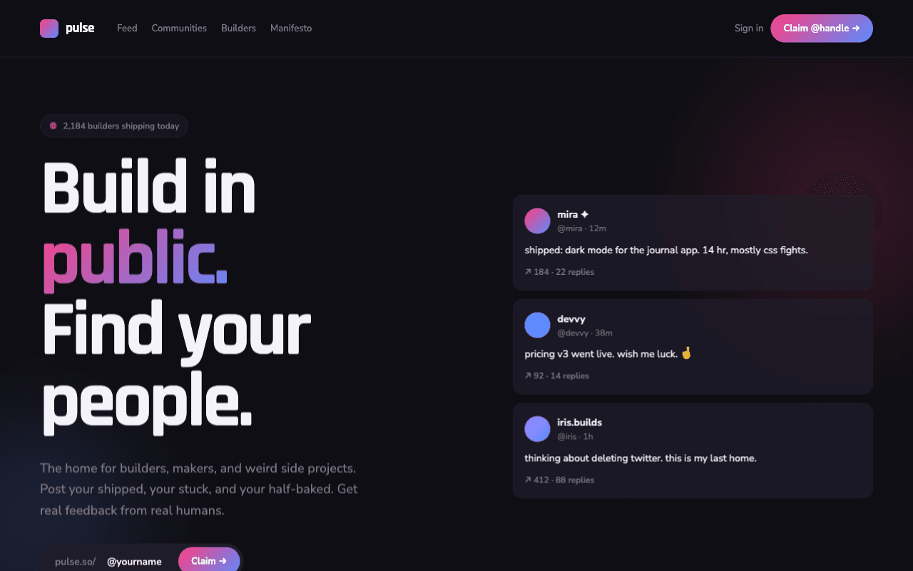 Pulse template screenshot